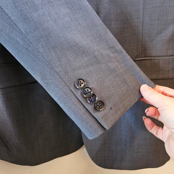 Express Performance Extra Slim Gray Blazer Size 40S Men's Career Professional - Picture 8 of 12